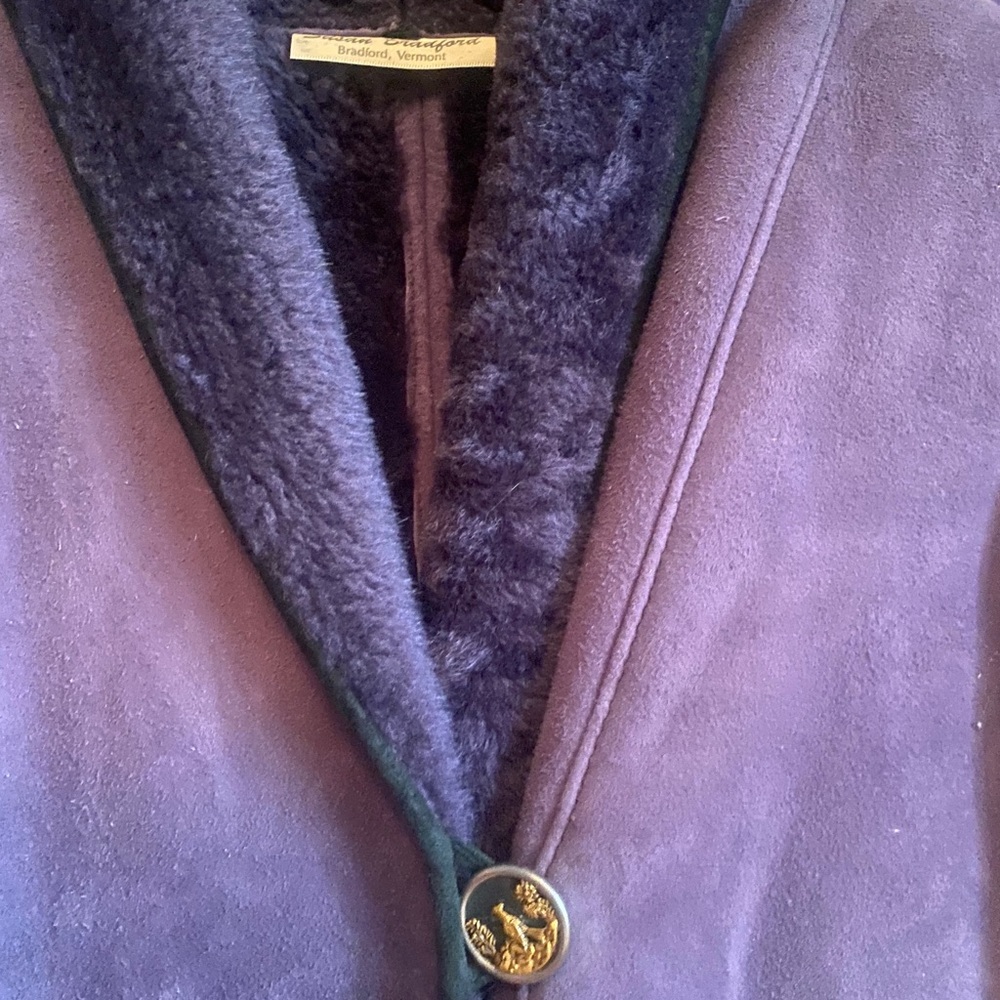 Barbara Bradford purple shearling coat sz L